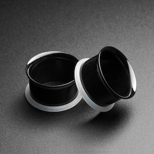 Black PVD Single Flare Tunnel | 316L Surgical Steel Ear Gauges For Stretched Ears | Ear Stretchers | Flesh Tunnels ***No TARIFFS!