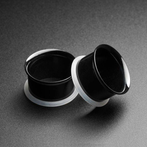 Black PVD Single Flare Tunnel | 316L Surgical Steel Ear Gauges For Stretched Ears | Ear Stretchers | Flesh Tunnels