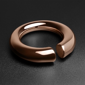 Circular Rose Gold PVD Surgical Steel Ear Weight | Ear Weight Gauges For Stretched Ears | Mirror Polish | Ear Lobe Hangers