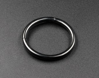 Black PVD Titanium Hinged Segment Ring   | Titanium Nose Rings | Hinged Segment Nose Stud Body Jewelry | Mirror Polish