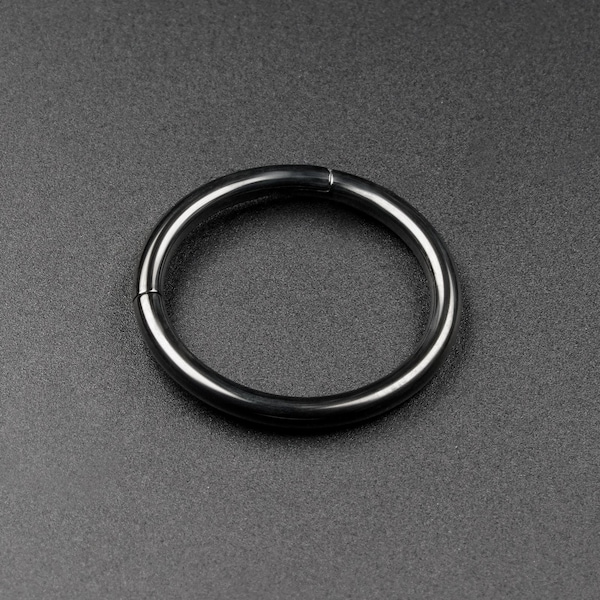Black PVD Titanium Hinged Segment Ring   | Titanium Nose Rings | Hinged Segment Nose Stud Body Jewelry | Mirror Polish