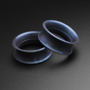 Gunmetal Blue Pearl Silicone Double Flare Tunnel | Silicone Ear Gauges For Stretched Ears | Ear Stretchers | Flesh Tunnels