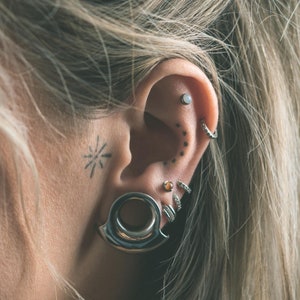 Lobe Cuff Surgical Steel Double Flare Tunnel 316L Surgical Steel Ear Gauges For Stretched Ears Ear Stretchers Flesh Tunnels image 2
