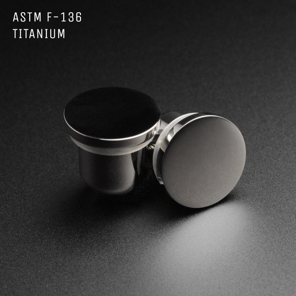 Tapón de estiramiento muerto de una llamarada de titanio / Estiramiento muerto de salto de 0,5 mm sin dolor / ASTM F-136 / 1 mm (18 g) - 5 mm (4 g) / Medidores de oreja