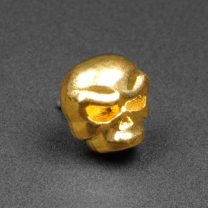 Schädel 18k Vergoldet Threadless Top | Eine Bar, unbegrenzte Designs! | Piercing Schmuck | Labret und Langhantel | Ohrstecker und Nasenstecker