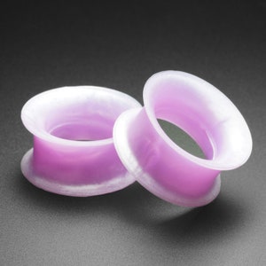 Blüten Perle Silikon Double Flare Tunnel | Silikon Ohr Gauge für gestreckte Ohren | Ohrdehner | Flesh Tunnel