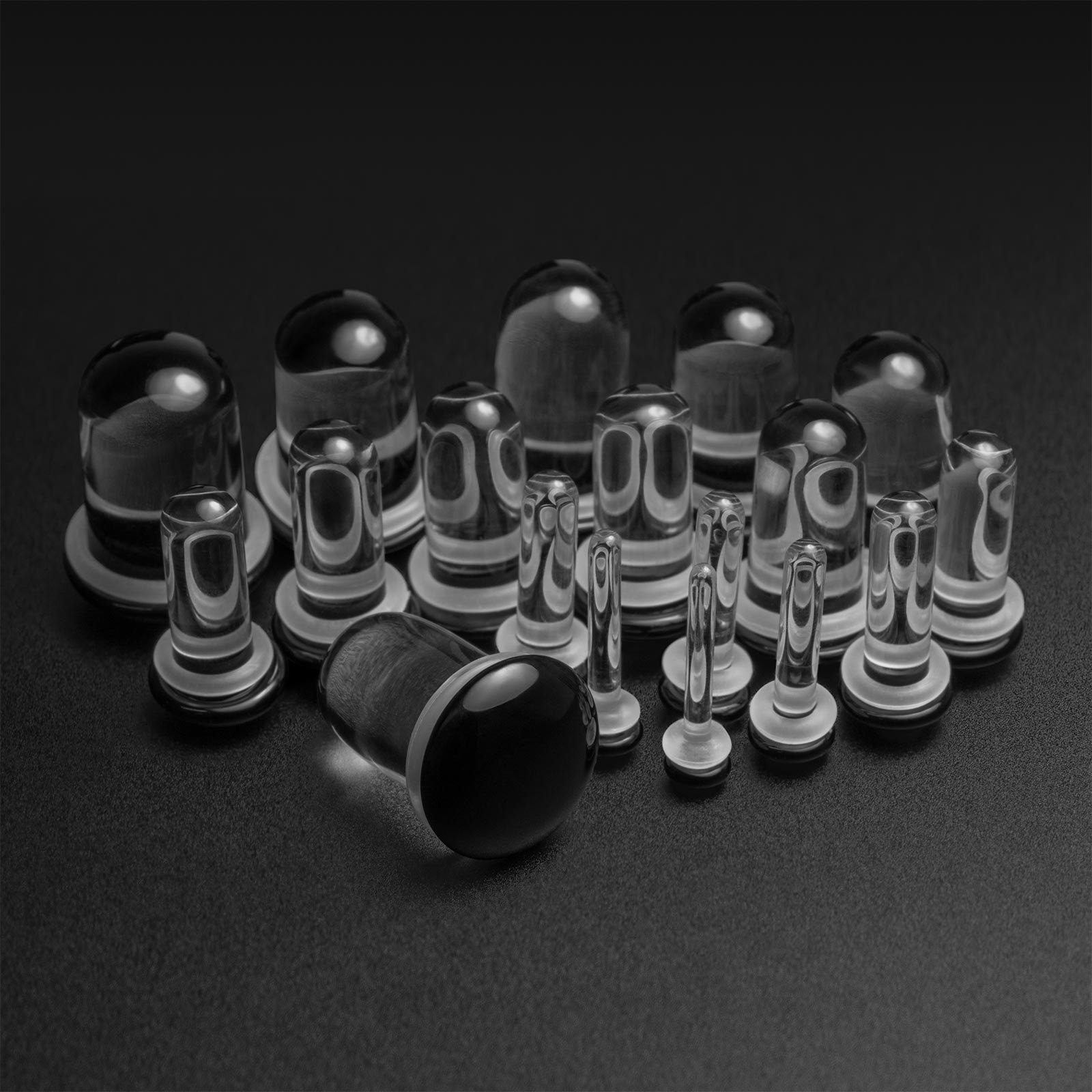 Glass Ear Stretching Kit | Pain-free 0.5mm Jump Dead Stretching Kit | Biocompatible | 1.6mm (14g) - 10mm (00g) | Ear Gauges Lobe Jewelry