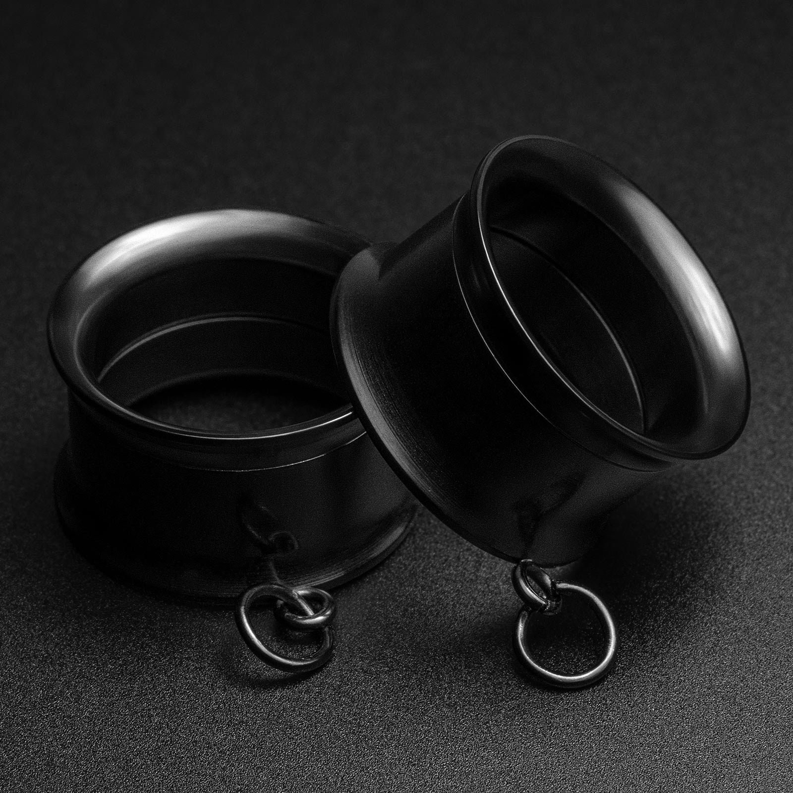 thumbnail image 2 of Pair Of 10mm Internally Threaded Double Flare Tunnels – Add Your Own Design, Surgical Steel 2 of 5
