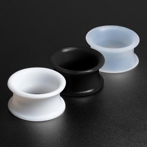 Monochrome Silicone Double Flare Tunnel Bundle | Silicone Gauges For Stretched Ears | Stretchers | Flesh Tunnels