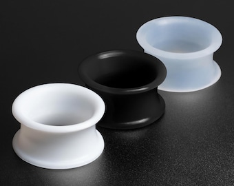 Monochrome Silicone Double Flare Tunnel Bundle | Silicone Gauges For Stretched Ears | Stretchers | Flesh Tunnels ***No TARIFFS!