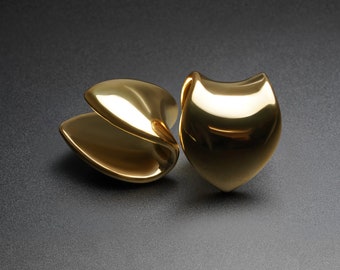Gold PVD Saddle Ear Weight Hanger | Ear Weight Gauges For Stretched Ears | Mirror Polish | Ear Lobe Hangers ***No TARIFFS!