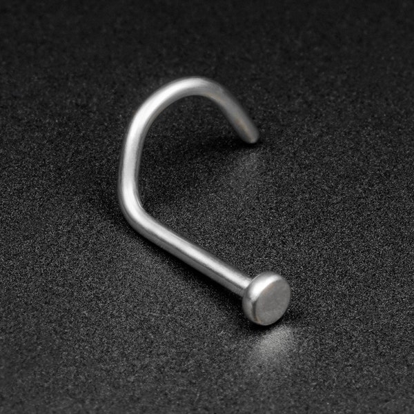 Flat Disk Titanium Nose Stud (Nose Screw) | Titanium Nose Ring |  ASTM F-136 Titanium Nose Stud Body Jewelry | Mirror Polish