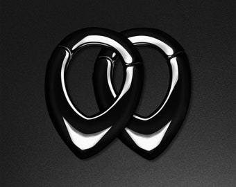 Spear Drop Black PVD Magnetic Ear Weight | Ear Weight Gauges For Stretched Ears | Mirror Polish | Ear Lobe Hangers ***No TARIFFS!