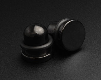 Black PVD Single Flare Plug | 316L Surgical Steel Ear Gauges For Stretched Ears | Ear Stretchers | Flesh Tunnels
