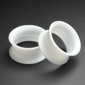 White Silicone Double Flare Tunnel | Silicone Ear Gauges For Stretched Ears | Ear Stretchers | Flesh Tunnels