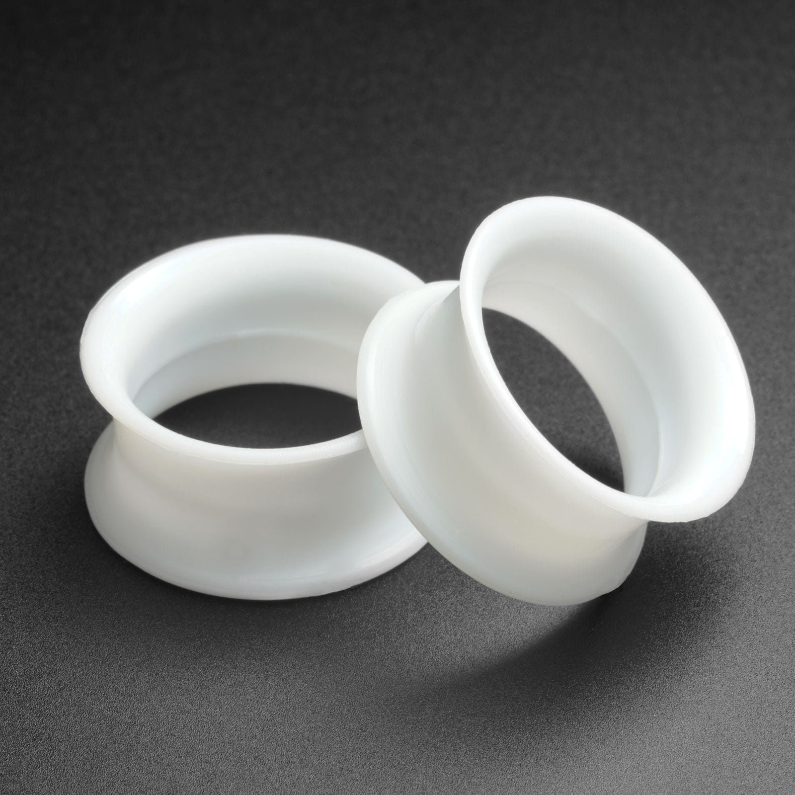 White Silicone Double Flare Tunnel Silicone Ear Gauges for
