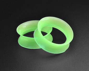 Lime Green Silicone Double Flare Tunnel | Silicone Ear Gauges For Stretched Ears | Ear Stretchers | Flesh Tunnels ***No TARIFFS!