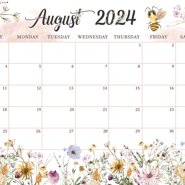 2024 Bees Calendar Etsy