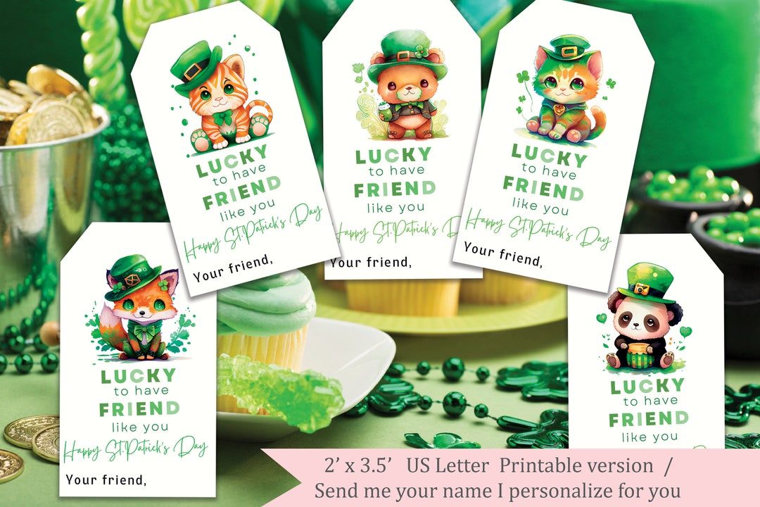 Printable St. Patrick's Day Gift Tag, St Patrick's Day Tag, I Am Lucky ...
