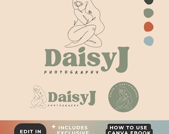 Photography Logo Canva Template: Boho Brand Kit (Digital Download)