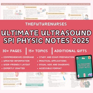 Ultrasound Physics SPI Study Notes, SPI Exam, Physics question, Physics Practice Registry Review, Ultrasound tech, Sonographer Study Guide