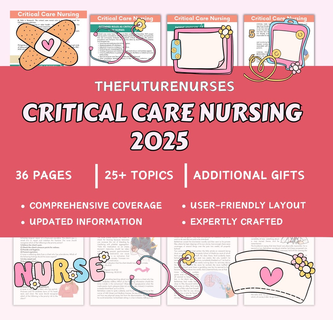 Ccrn Notes.pdf Critical Care Nursing Study Guide: ICU Nurse Notes, CCRN Review - Etsy