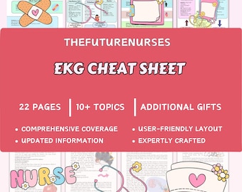EKG-fusklapp | Utskrivbar sjuksköterskestudent | EKG-studieguide