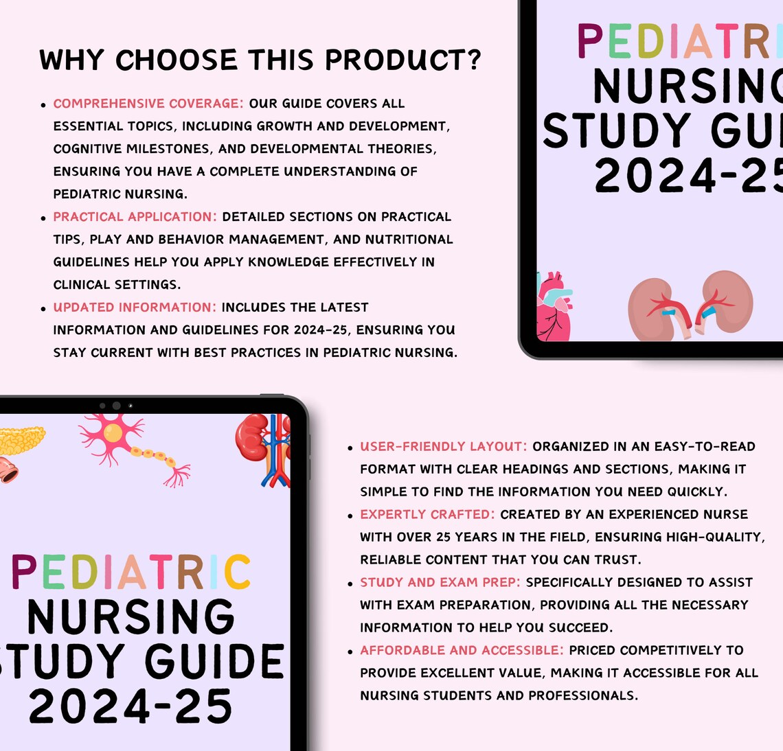 Pediatrics Nursing Study Guide Bundle: School Notes, NCLEX, ATI ...