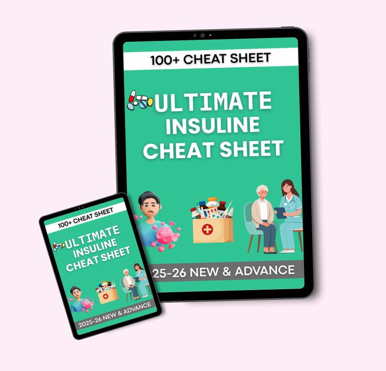 100+ Insulin Types Cheat Sheet 20+ Pages, Nursing Study Guide 2025-26 ...