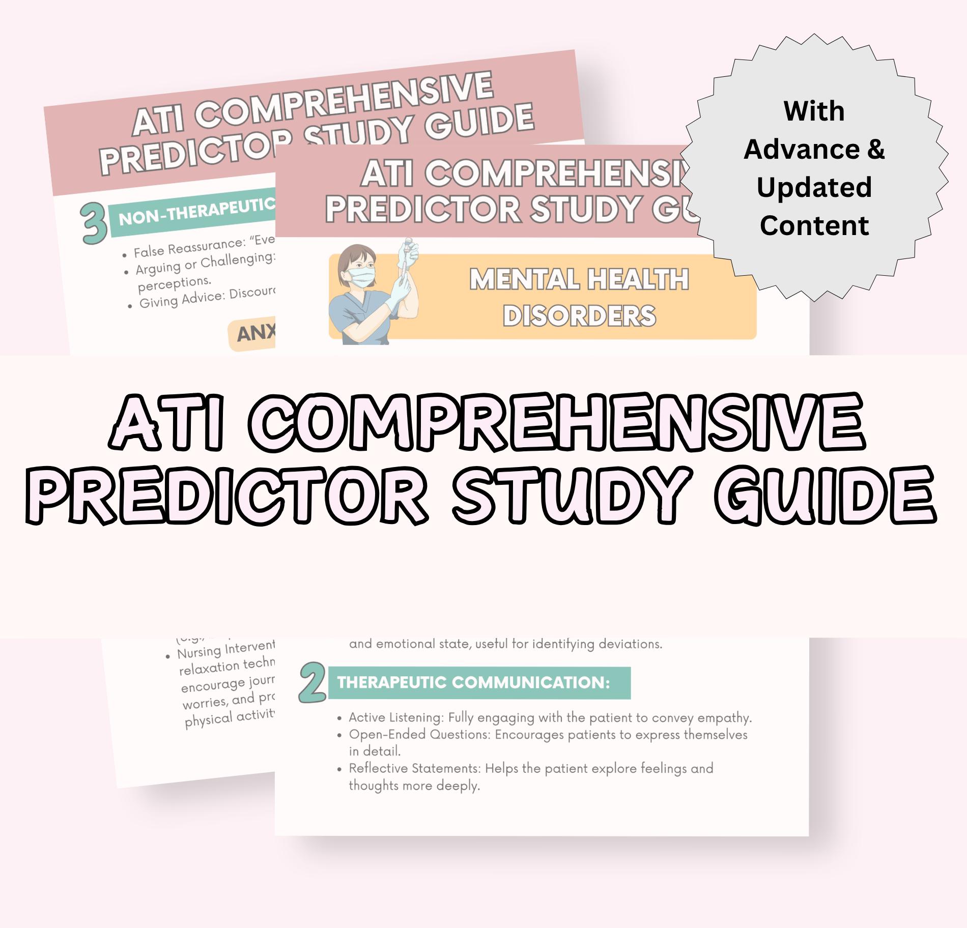 ATI Predictor Nursing Exam Study Guide: Practice Questions (printable ...