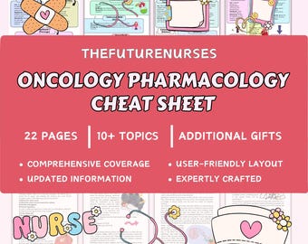Oncology Pharmacology Cheat Sheet | Cancer Medications Nursing Study Guide | Chemotherapy & Immunotherapy Nursing Notes PDF