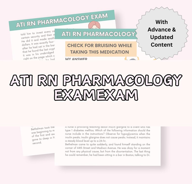 ATI RN Pharmacology Exam 2025 Study Guide (PDF) - Etsy