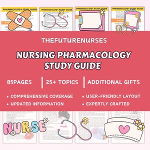 Pharmacology Study Guide Bundle 89 Pages, Pharmacology Notes, Nursing Study Guides, Nclex Pharmacology, ATI Pharmacology, Nursing Bundle
