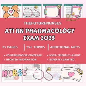 ATI RN Pharmacology exam 2025 ! Rn Study Guide! Nursing Exam Guide! Pharmacology Notes ! Instant digital download! Pdf