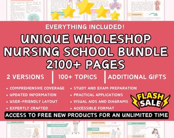 Nursing School Study Bundle: 2100+ Pages, Med Surg, Pharmacology (Digital Download)