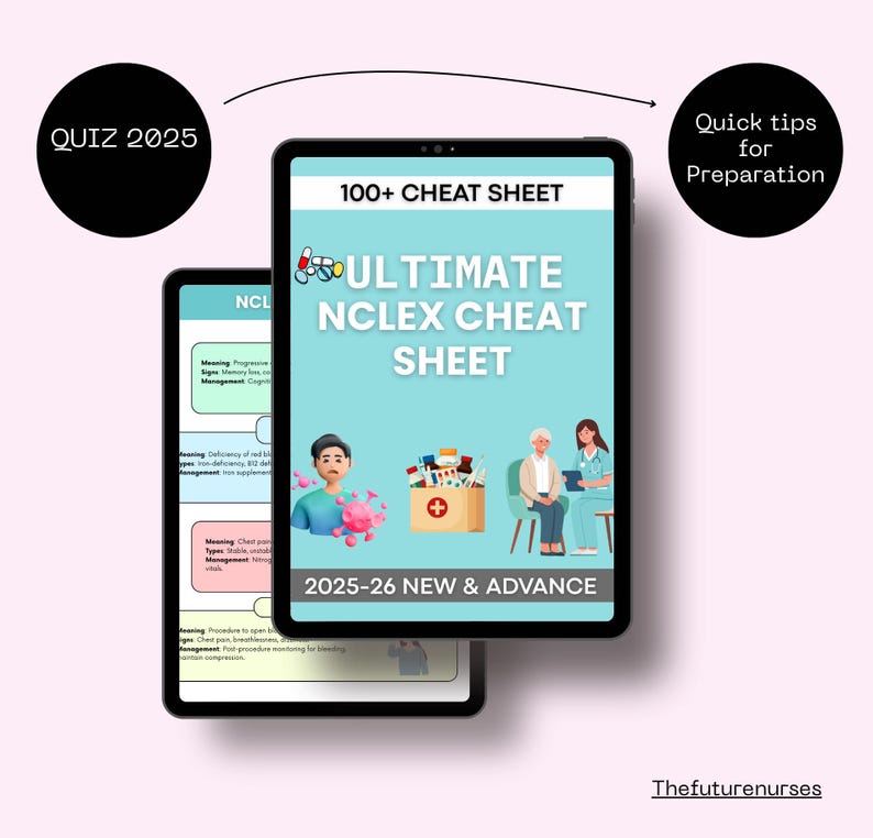 NCLEX Cheat Sheet | Study Guide | Nursing Notes | Wound Care Guide ...