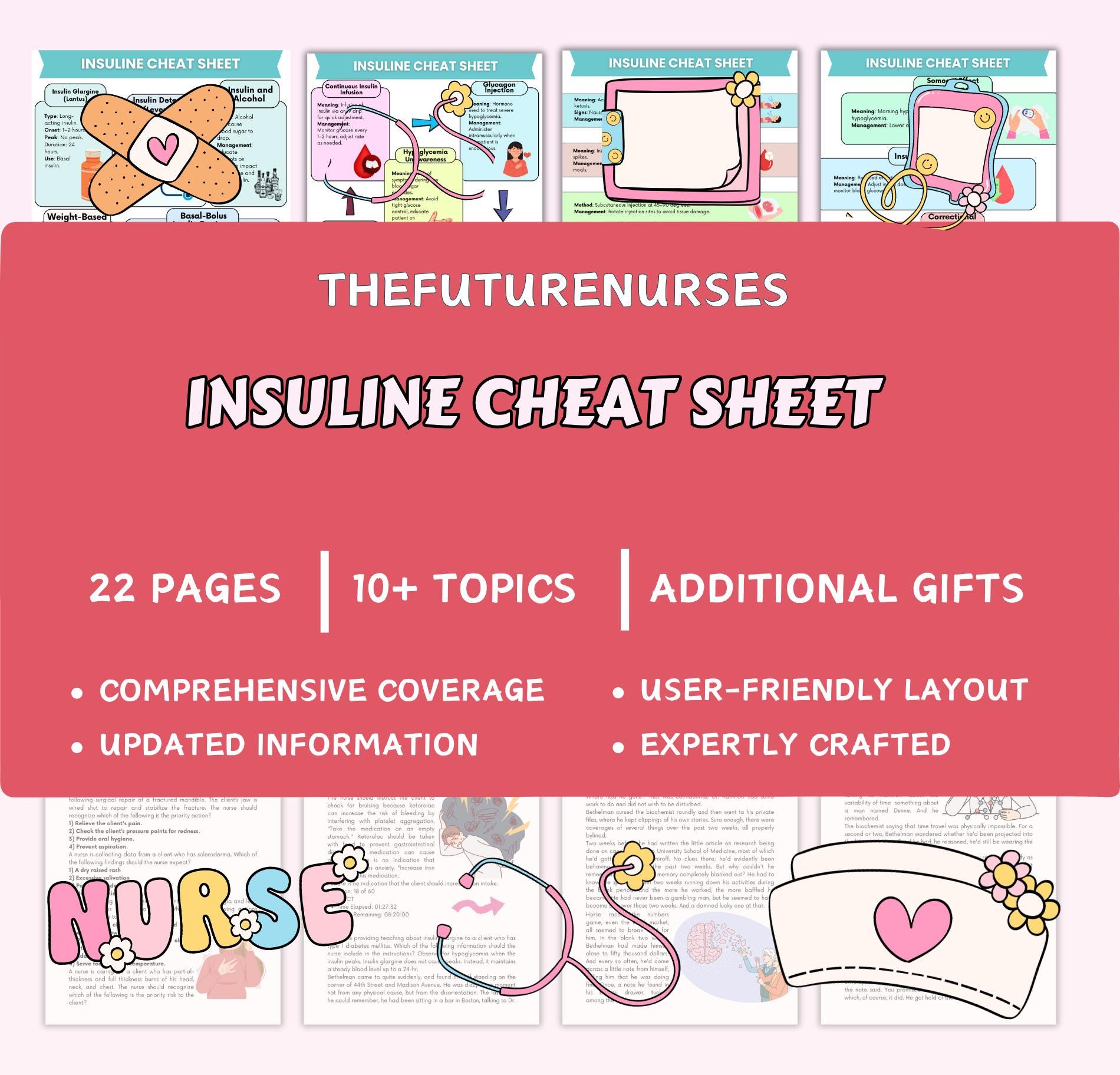 100+ Insulin Types Cheat Sheet 20+ Pages, Nursing Study Guide 2025-26 ...