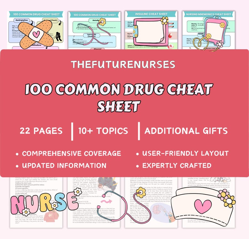 Top 100 Most Common Drugs Cheat Sheet | Quick Medication Reference for ...