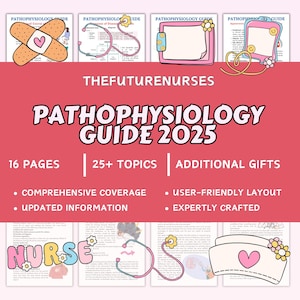 Updated Pathophysiology Nursing Study Guide Bundle Perfect for Nursing Students, Nursing Notes, Nursing School Notes, Pathophysiology