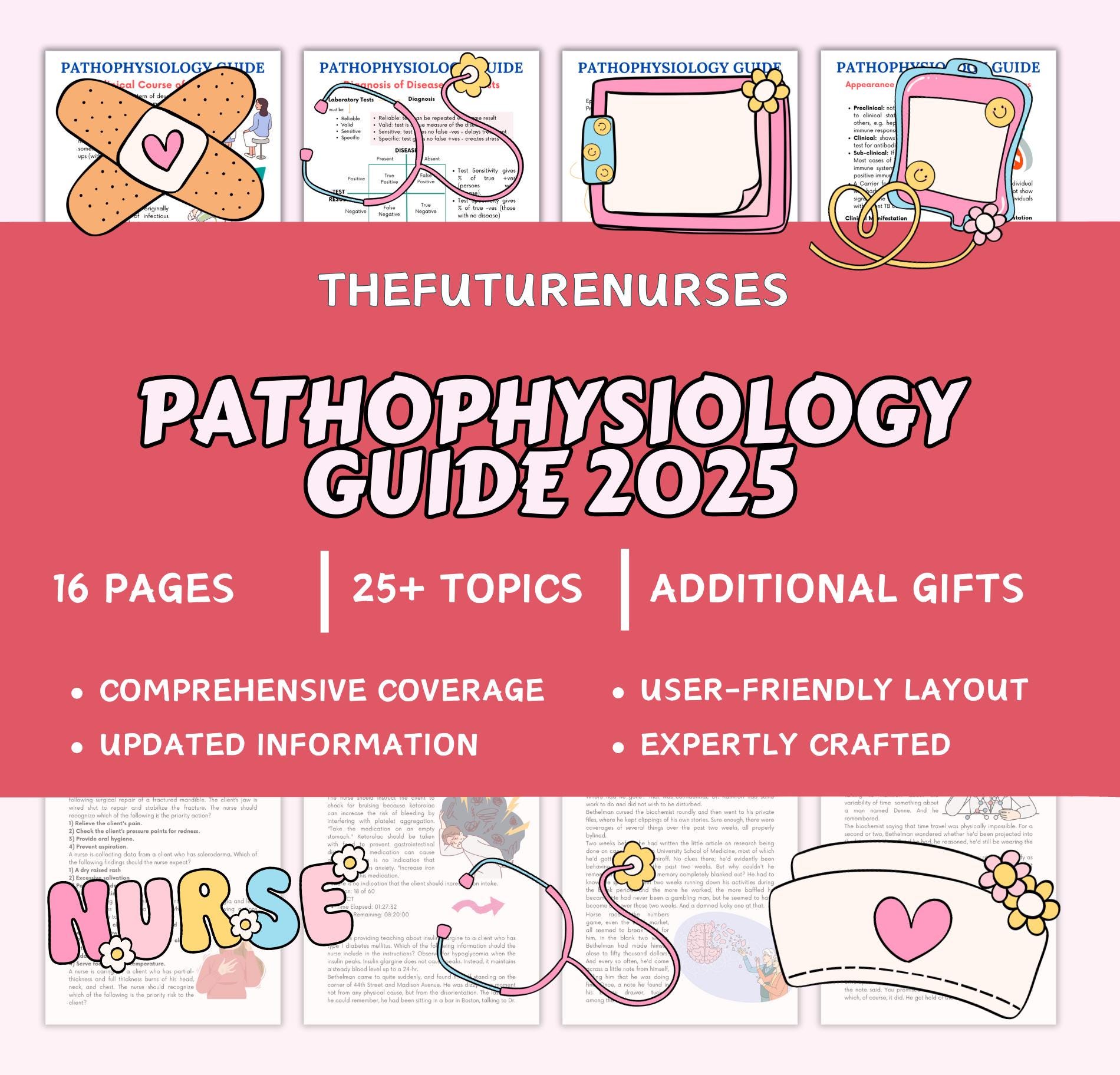 Pathophysiology Nursing Study Guide: Comprehensive Student Notes (Digital Download)