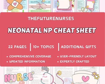 Hoja de referencia para enfermeras neonatales / Guía de referencia rápida para enfermeras de la UCIN / Más de 100 afecciones neonatales