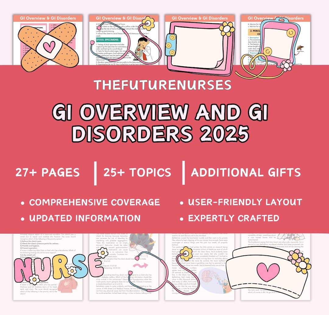 Digestive System Disorder Study Guide Gastrointestinal Disorder Study Guide: Nursing Notes, Digestive System ...