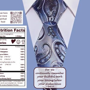 JW Elder Overseer Blue Paisley Tie Candy Wrapper (PDF Files)