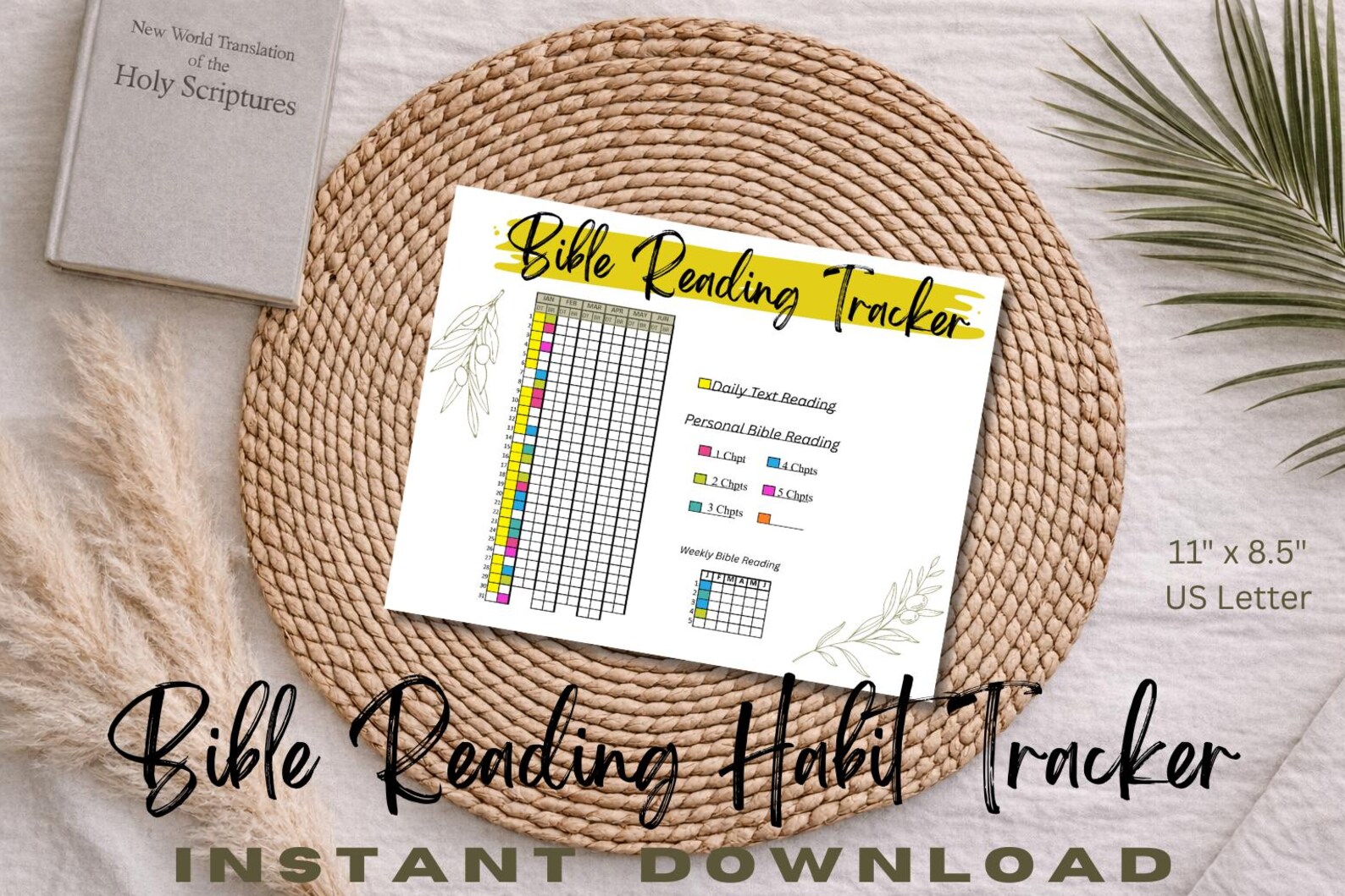 Bible Reading Habit Tracker: Scripture Journal, Coloring Page (instant Download) - Etsy