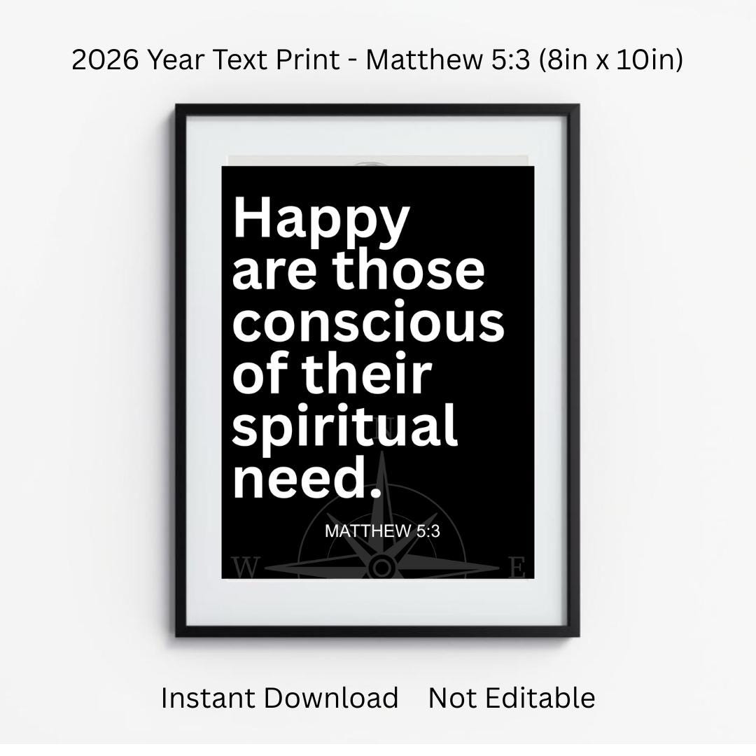 JW 2026 Year Text | Matthew 5:3 Scripture Print – Minimalist Bible ...