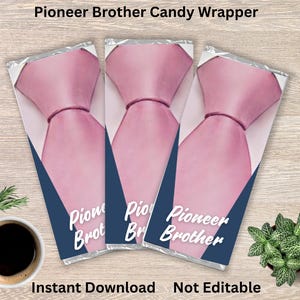 Pioneer Brother Pink Tie Candy Wrapper | JW Appreciation Gift