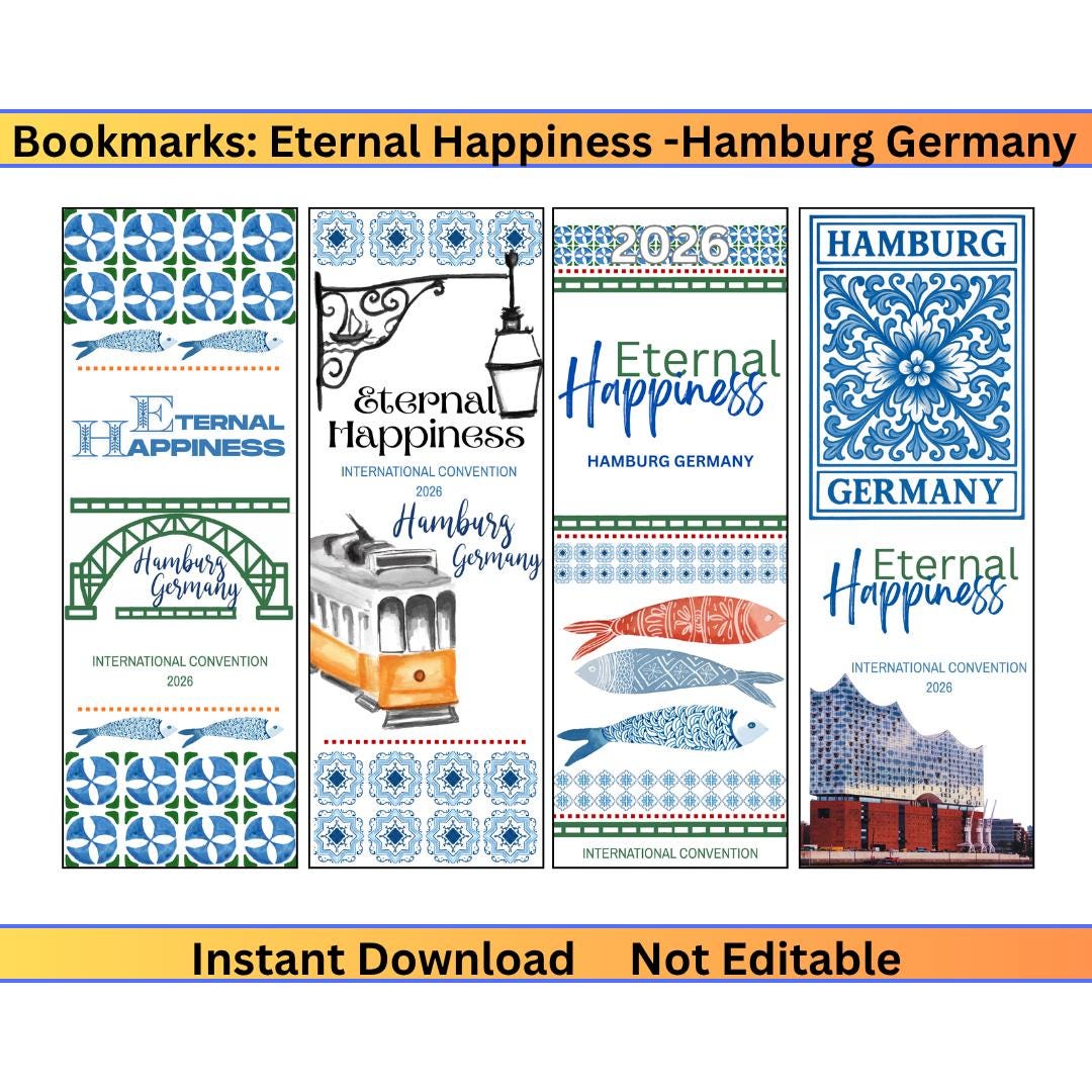 Hamburg Germany Convention 2026 Bookmarks - Digital Download - Etsy