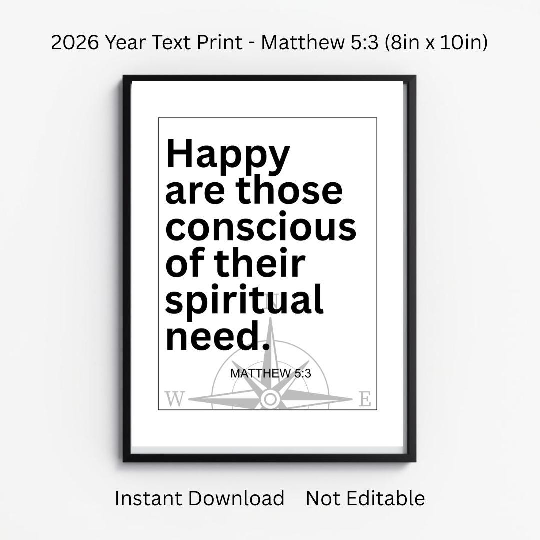 JW 2026 Year Text | Matthew 5:3 Scripture Print – Minimalist Bible ...