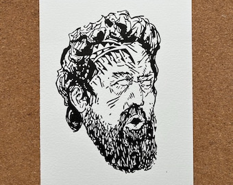 Linograbado A5 de Brent Hinds