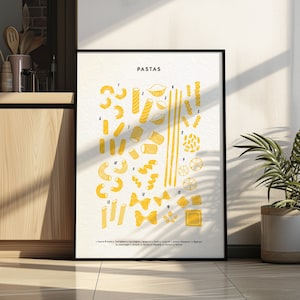Italian Pasta Art Print: Kitchen Food Poster (Digital Download)